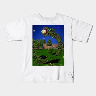 Planet Eating Worm Dragon Kids T-Shirt